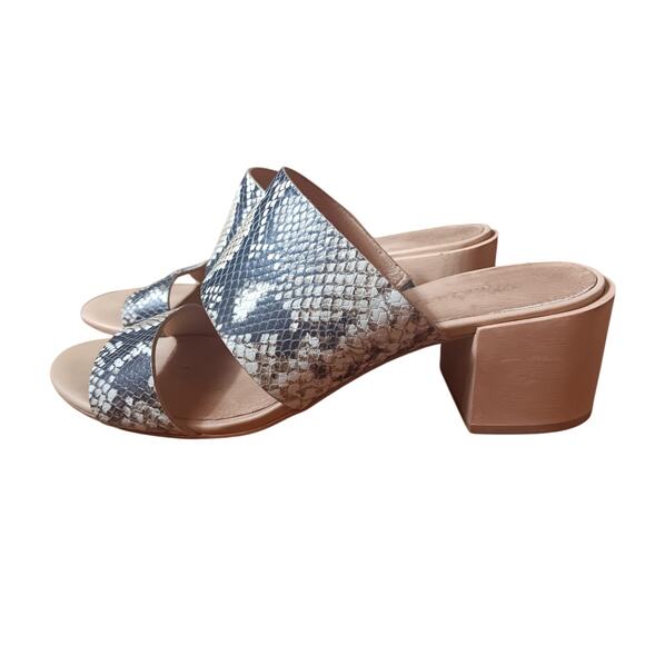 Madewell Keira Mule Sandal size 9.5 Snake embossed Leather - Picture 2 of 6